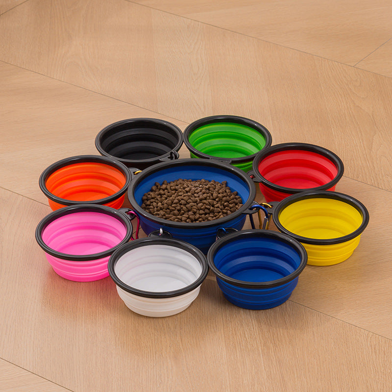 Suprimentos para animais de estimação tigela de comida dois em um tigela de água para cães tigela dobrável de silicone portátil tigela retrátil para viagem ao ar livre