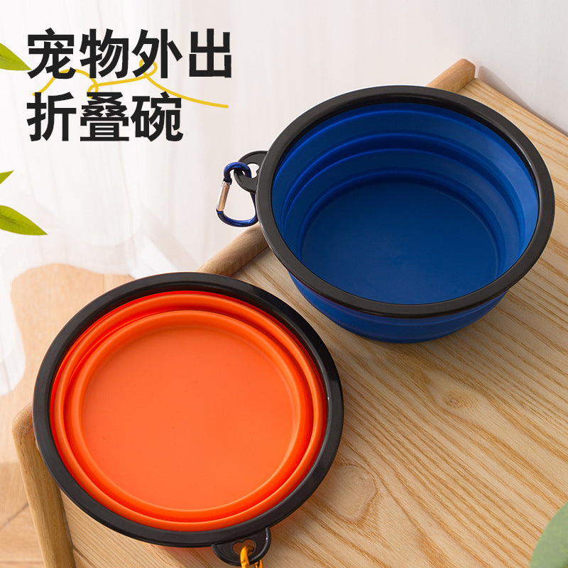 Suprimentos para animais de estimação tigela de comida dois em um tigela de água para cães tigela dobrável de silicone portátil tigela retrátil para viagem ao ar livre