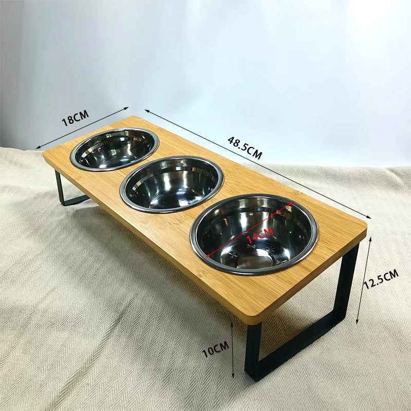 Tigela para animais de estimação anti-tombamento tigela para cães gato altura elevada tigela para cães de aço inoxidável grande capacidade proteção para o pescoço perna alta tigela de comida de grande diâmetro