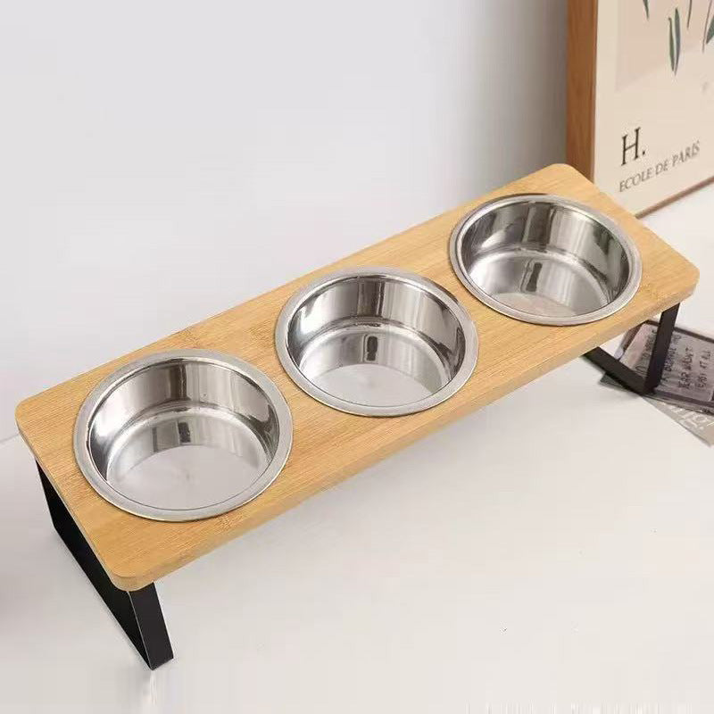 Tigela para animais de estimação anti-tombamento tigela para cães gato altura elevada tigela para cães de aço inoxidável grande capacidade proteção para o pescoço perna alta tigela de comida de grande diâmetro