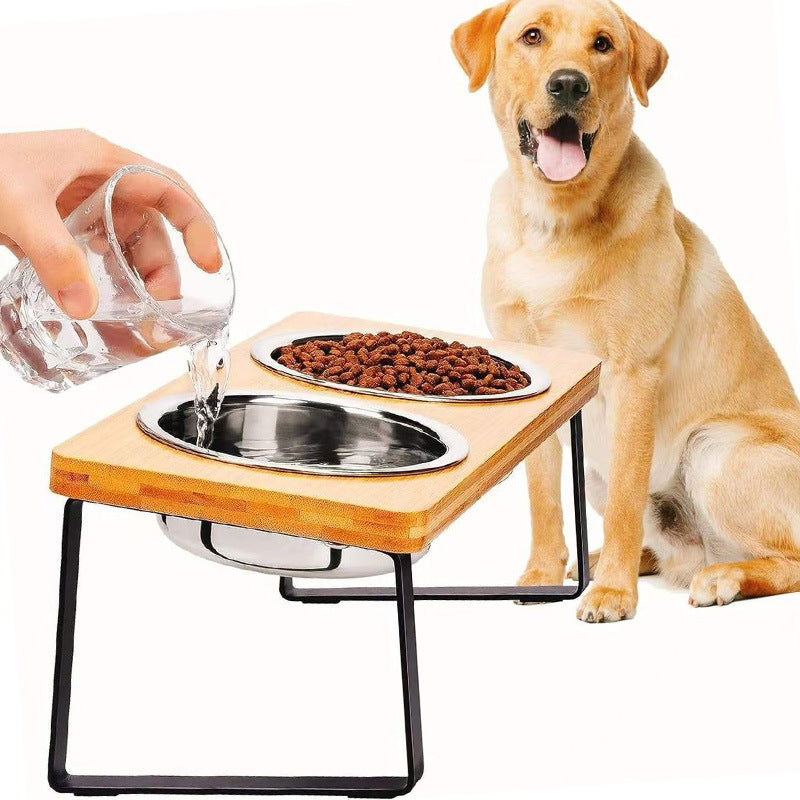Tigela para animais de estimação anti-tombamento tigela para cães gato altura elevada tigela para cães de aço inoxidável grande capacidade proteção para o pescoço perna alta tigela de comida de grande diâmetro