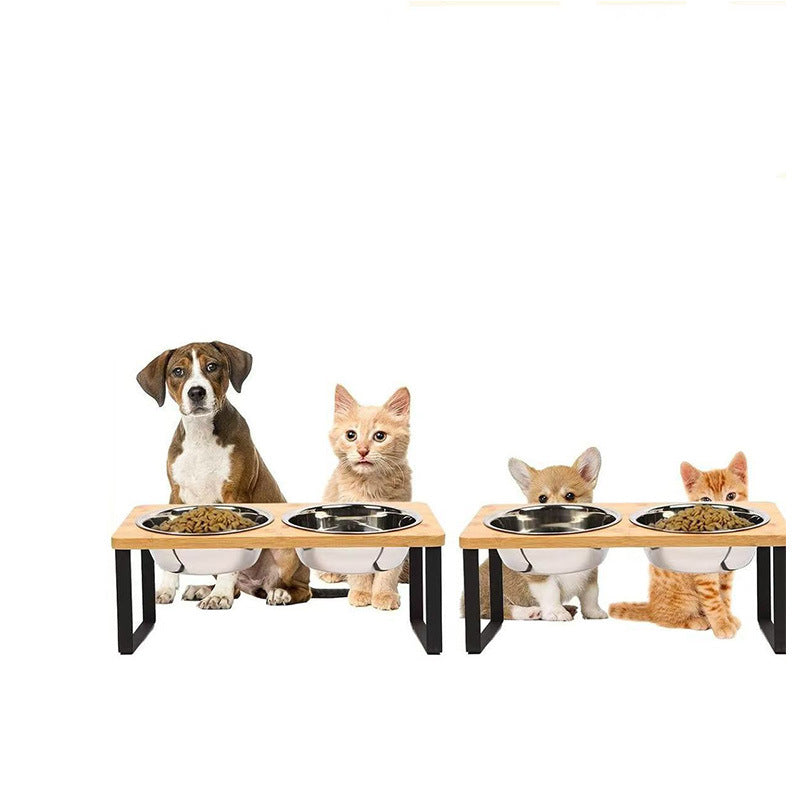 Tigela para animais de estimação anti-tombamento tigela para cães gato altura elevada tigela para cães de aço inoxidável grande capacidade proteção para o pescoço perna alta tigela de comida de grande diâmetro